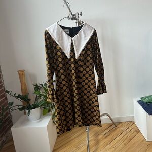 Long white collar Dress